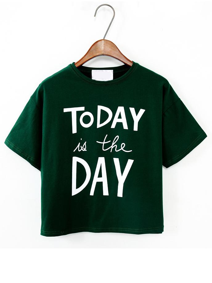 Shein Slogan Print Crop T-shirt