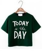 Shein Slogan Print Crop T-shirt