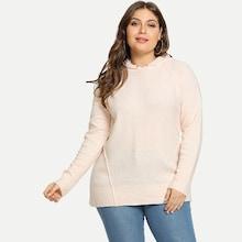 Shein Plus Raglan Sleeve Hooded Sweater