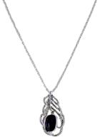 Shein Purple Gemstone Silver Crystal Chain Necklace
