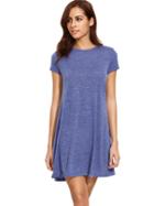 Shein Blue Tees Short Sleeve Casual Dress