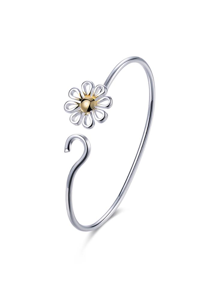 Shein Two Tone Flower Design Bracelet