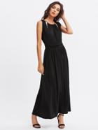 Shein Cutout Neck V Back Ruched Waist Dress