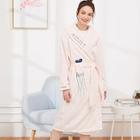 Shein Eyelash & Letter Embroidered Plush Robe