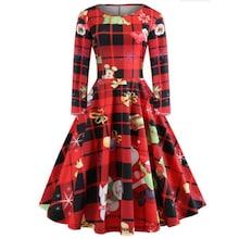 Shein 50s Christmas Print Flare Dress