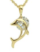 Shein 2015 Best Seller Elegant Imitation Crystal Dolphin Pendant Gold Plated Necklace