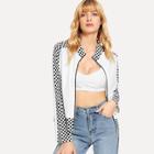Shein Checkerboard Print Jacket