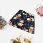 Shein Girls Floral Print Textured Skirt