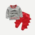 Shein Toddler Boys Letter Print Top With Dinosaur Print Pants