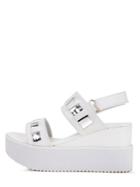 Shein White Open Toe Velcro Wedge Gladiator Sandals