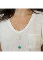 Rosewe Double Layers Turquoise And Metal Stripe Pendant Necklace