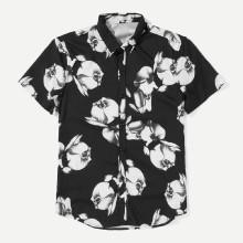Shein Men All Over Florals Shirt
