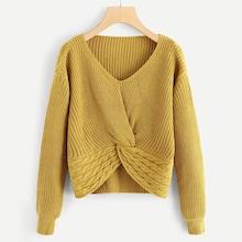 Shein Ribbed Twist Hem Jumper
