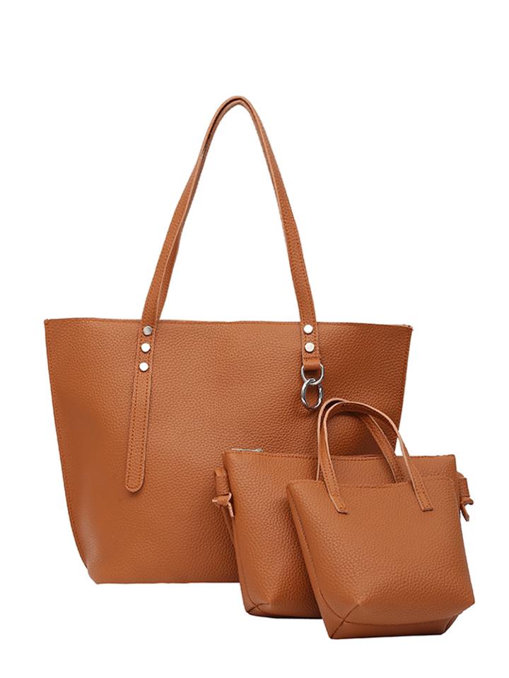 Shein Raw Edge Pu Bag Set 3pcs
