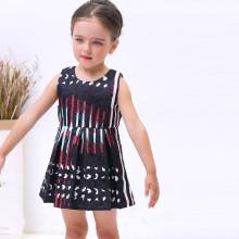 Shein Girls Geo Print Box Pleated Dress