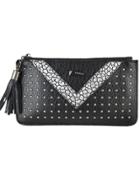 Shein Silver Pu Leather Spiker Clutch For Women