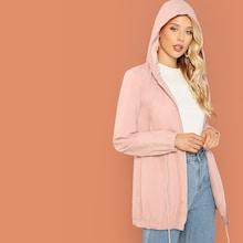 Shein Drawstring Waist Hoodie Jacket