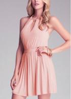 Rosewe Enchanting Halter Design Sleeveless Pink A Line Dress