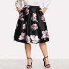 Shein Plus Box Pleated Floral Volume Skirt