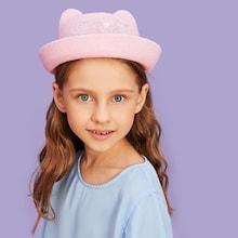 Shein Girls Embroidered Detail Bowler Hat