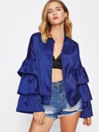 Shein Tiered Bell Sleeve Stein Bomber Jacket