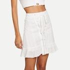 Shein Lace Up Eyelet Embroidered Skirt