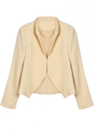 Rosewe Long Sleeve V Neck Apricot Blazer