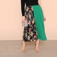 Shein Plus Cut And Sew Pleated Skirt