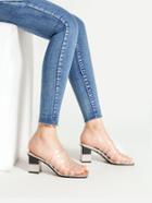 Shein Clear Detail Two Tone Heeled Sandals