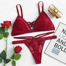 Shein Ring Detail Lace Lingerie Set