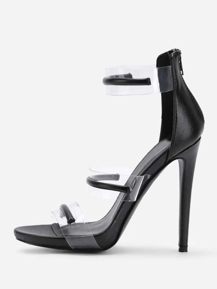 Shein Clear Detail Strappy Stiletto Sandals