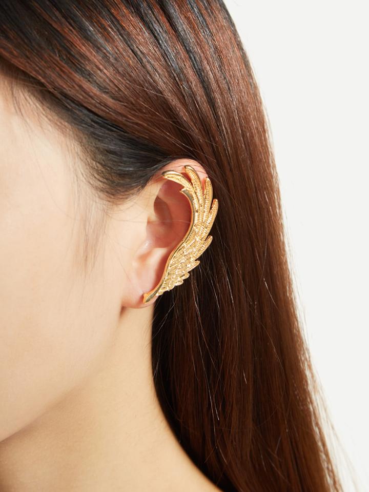 Shein Feather Design Stud Ear Climber 1pc