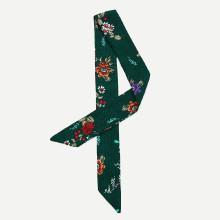 Shein Calico & Fishbone Print Skinny Scarf