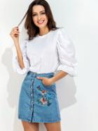 Shein Elastic Cuff Puff Sleeve Blouse