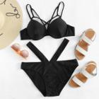 Shein Plus Crisscross Solid Bikini Set