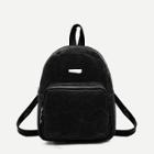 Shein Curved Top Suede Backpack