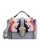 Shein Tribal Print Buckled Strap Flap Bag - Grey