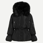 Shein Zip Faux Fur Hooded Coat