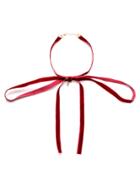 Shein Burgundy Tie Neck Velvet Bowknot Choker Necklace