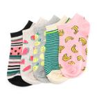 Shein Fruit Print And Striped Ankle Socks 5 Pairs