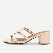 Shein Rivet Detail Strappy Heeled Sandals