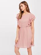 Shein Layered Flutter Sleeve Smock Dress