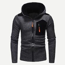 Shein Men Zipper Fly Hooded Sweatshirt