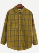 Shein Checkered Drop Shoulder Pocket Shirt