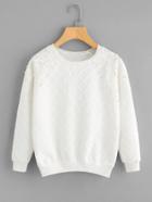Shein Faux Pearl Detail Sweatshirt