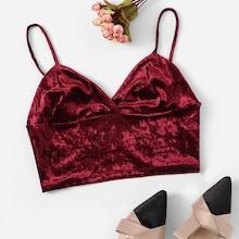 Shein Solid Velvet Bralette Cami Top