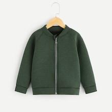 Shein Toddler Boys Raglan Sleeve Letter & Banana Print Jacket