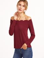 Shein Off The Shoulder Scallop Top