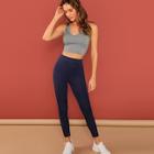 Shein Form Fitting Crop Tank Top And Leggings Set