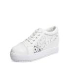 Shein Lace Panel Wedge Sneakers
